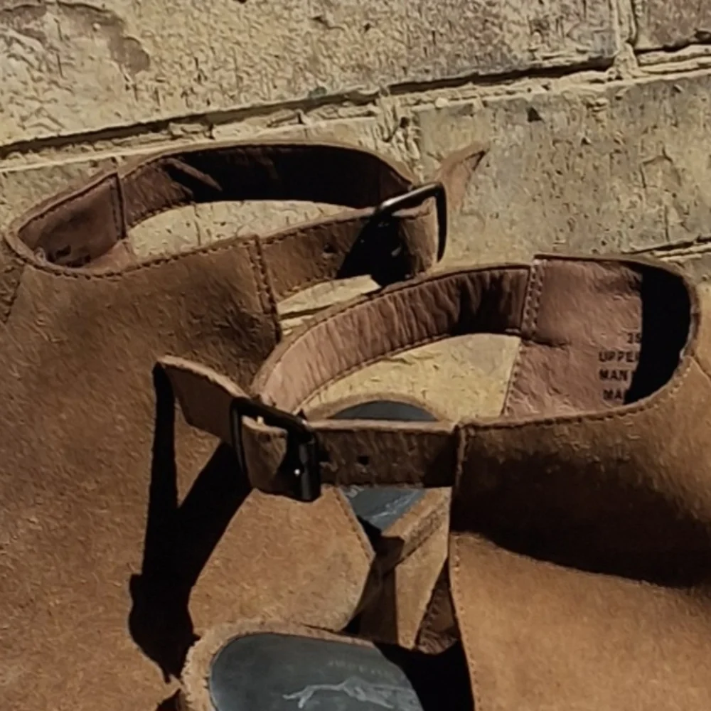 Jeffrey Campbell x Free People Leather Brown Platform Slingback Heels  Size 10 - Picture 9 of 16